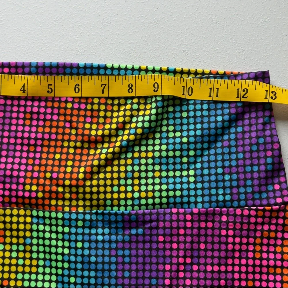 K-DEER Disco Dot Capri Leggings High Waisted Yoga Pants L - Picture 6 of 7